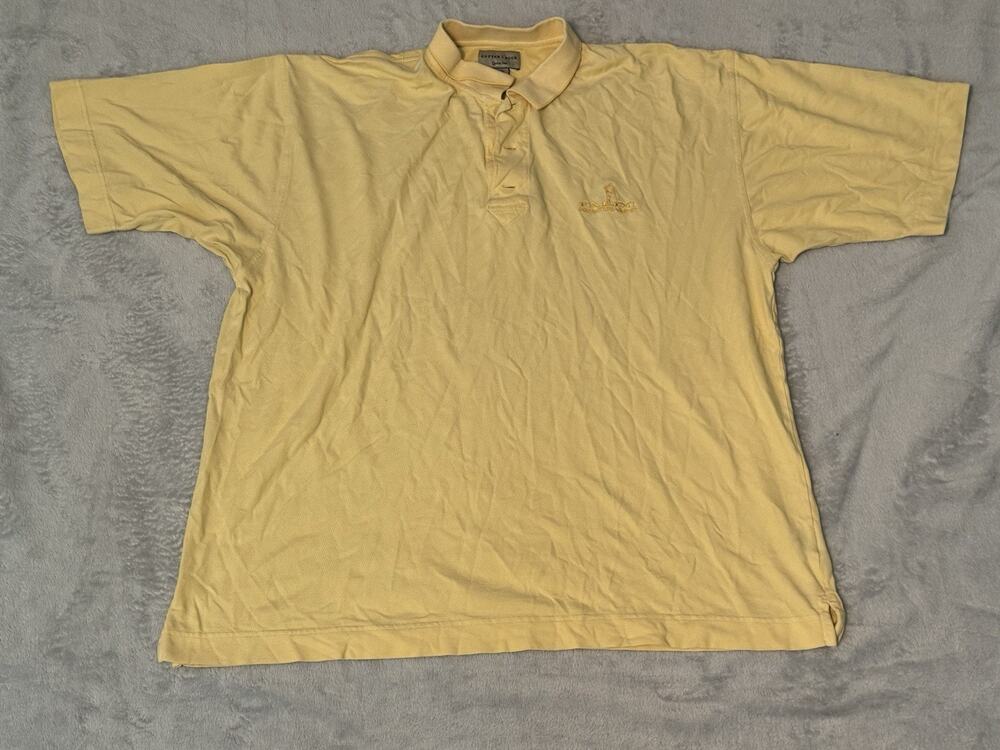 Cutter & Buck XL VTG Golf Polo Yellow CB Drytec Faldo Institute Marriott Logo